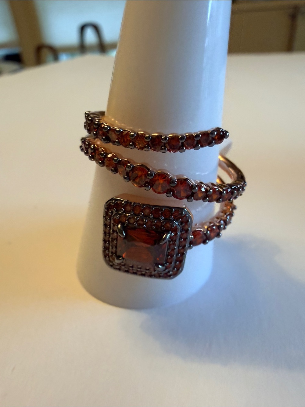 Bomb Party “Swirl of Sparkle”
Gamet CZ Rose Gold & Hematite Plating size 11